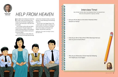 Page PDF of a family sitting in church; plus a family history interview activity
