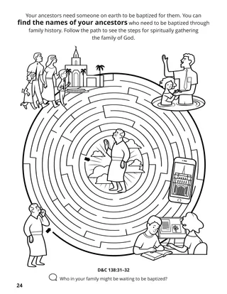 page 24 of the coloring book Gathering the Family of God