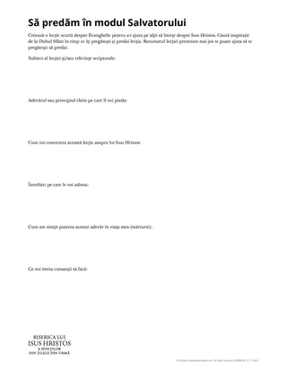 Să predăm în modul Salvatorului