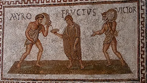 mosaic showing Roman slaves