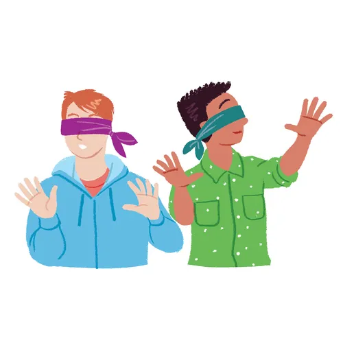 young men blindfolded