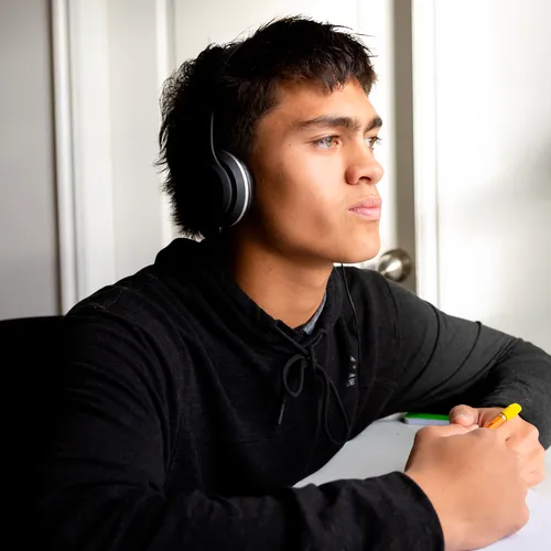 young man with headphones