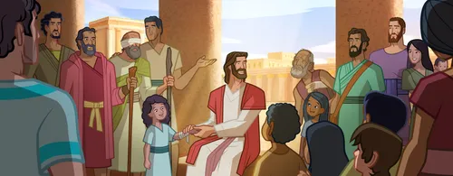 Jesus heals people in the temple.