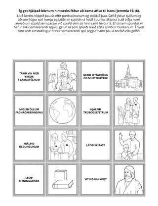 Verkefnasíða Barnafélagsins: Ég get hjálpað börnum himnesks föður að koma aftur til hans