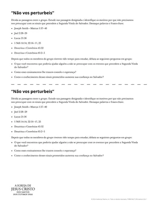 Material de apoio “Não vos perturbeis”