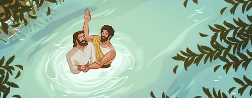 John baptizing Jesus.
