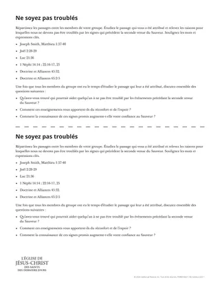 Document « Gardez-vous d’être troublés »