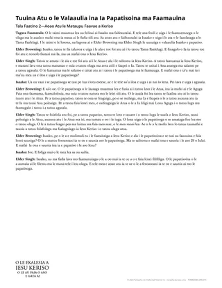 Tuuina Atu o le Valaaulia ina ia Papatisoina ma Faamauina