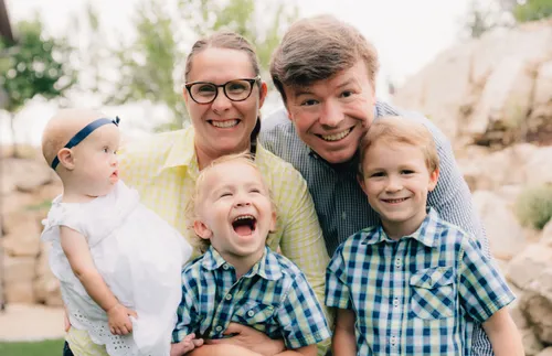 author with his family