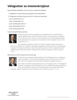 Välsignelser av missionärstjänst