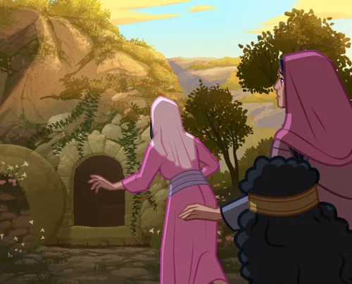 Mary Magdalene and others return to the tomb.