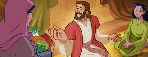 Jesus responding to Martha.