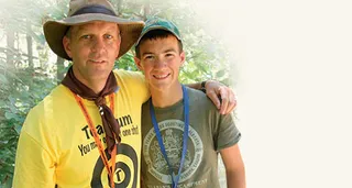 father and son outdoors