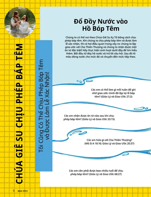 Trang PDF với trang tô màu hình của bé gái đang chịu phép báp têm