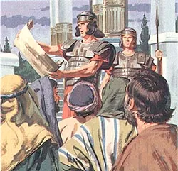 Joseph and Mary go to Bethlehem