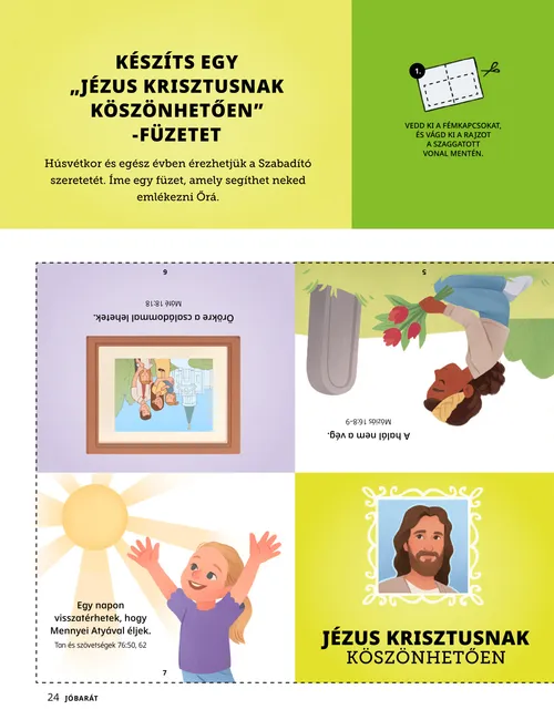 Oldal PDF-változata füzet készítéséről, rajzokkal gyermekekről és Jézus Krisztusról