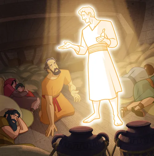 An angel appears to Paul on the ship.