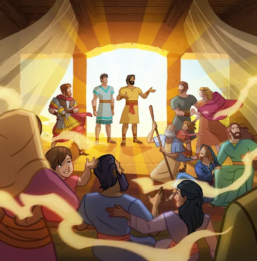 The Apostles are filled with the power of the Holy Ghost.