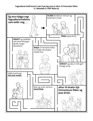 Verkefnasíða Barnafélagsins: Fagnaðarerindið kennir mér hvernig snúa á aftur til himnesks föður