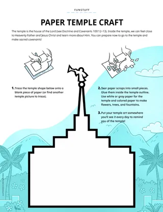 Activity PDF of a paper temple craft