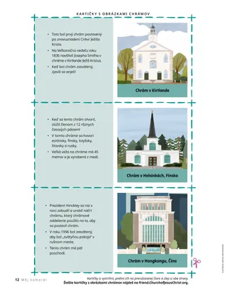 Kartičky s obrázkami chrámov