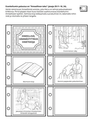 Alkeisyhdistyksen tehtäväsivu: Evankeliumin palautus on ”ihmeellistä työtä”.