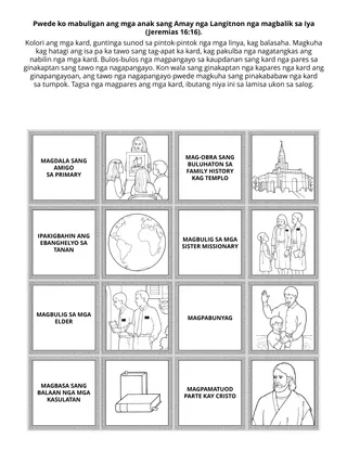 Pahina sang aktibidades sa Primary: Makabulig ako sa mga anak sang Amay nga Langitnon nga magbalik sa iya