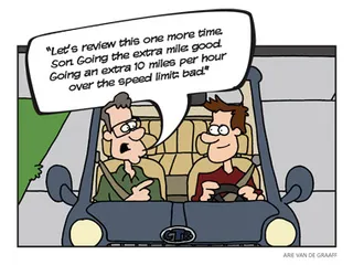 father and son driving