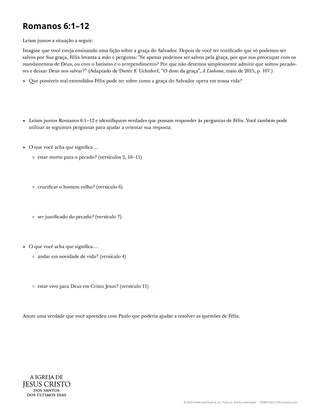 Material complementar Romanos 6:1–12