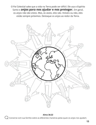página 13 do livro de colorir Reunir a Família de Deus