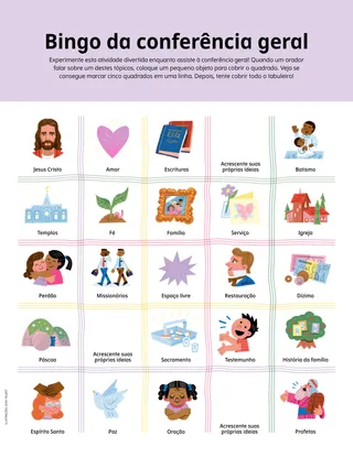 Página PDF com grade de ícones ilustrados