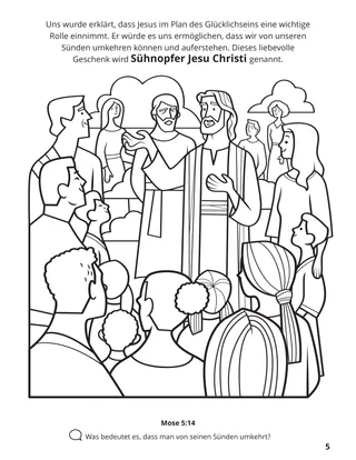 Seite 5 im Malbuch „Wir sammeln die Familie Gottes“