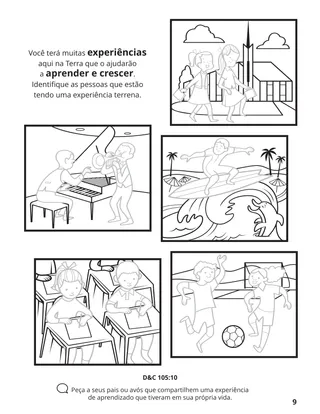 página 9 do livro de colorir Reunir a Família de Deus