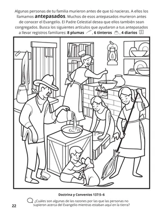 página 22 del libro para colorear “Congregar a la familia de Dios”