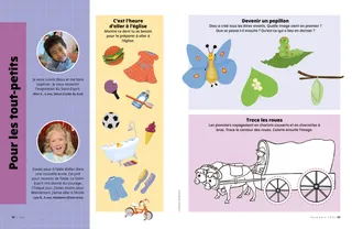 Page au format PDF : coloriage d’un chariot, images de papillon à placer dans l’ordre et activité sur les choix le jour du sabbat