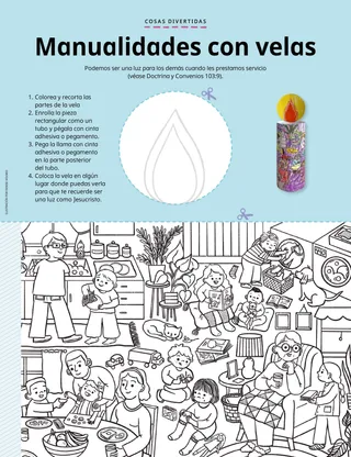 Página PDF de manualidad con velas de papel