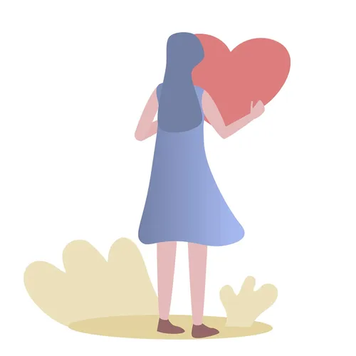 woman holding a heart