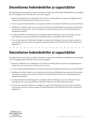 Dezvoltarea îndemânărilor și capacităților