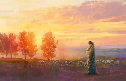 Jesus Christ holding a lamb