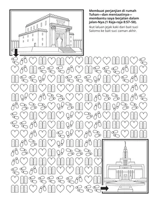 Halaman aktiviti Sekolah Primer: Membuat perjanjian di rumah Tuhan membantu saya berjalan dalam jalan-Nya