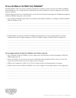 O Le A Se Mea o i Totonu o le Tala’i La’u Talalelei?