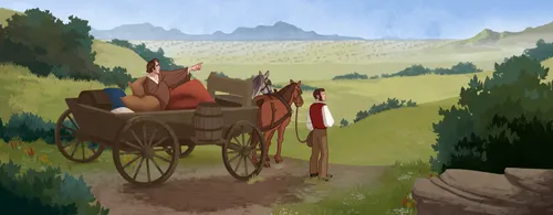 Wilford Woodruff and Brigham Young arriving in the Salt Lake Valley.