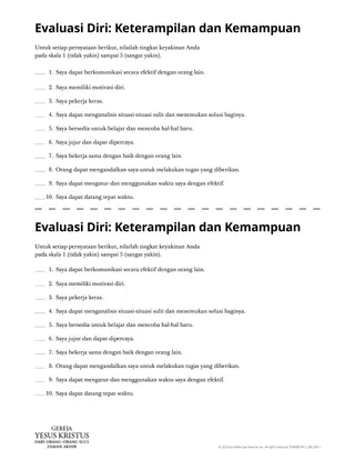 Evaluasi Diri: Keterampilan dan Kemampuan