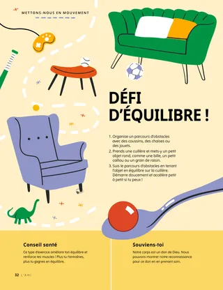 Page au format PDF : cuillère contenant une petite balle et chemin tracé entre des objets qui forment une course d’obstacles