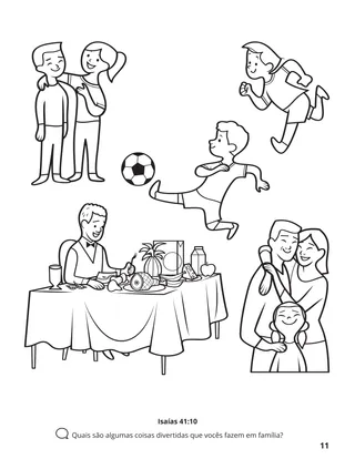 página 11 do livro de colorir Reunir a Família de Deus