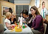 children around dining table