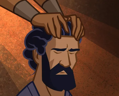 Ananias gives Saul a blessing.