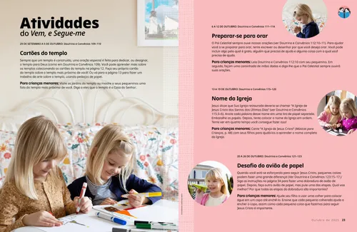 Página em PDF com uma menina orando