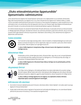 „Eluks ettevalmistumise õppetundide” õpetamiseks valmistumine