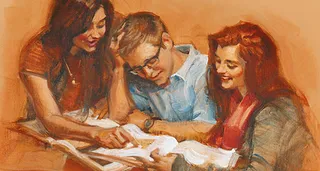 youth studying together